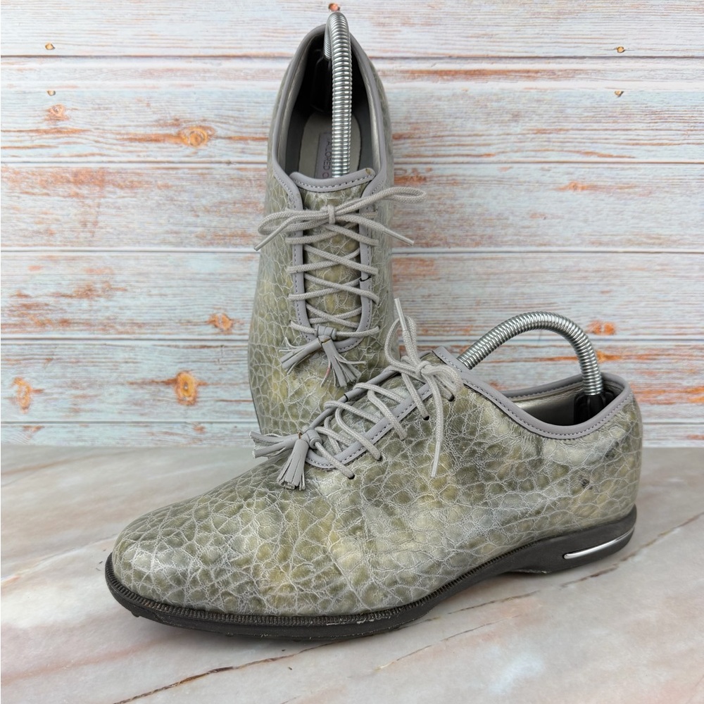 FootJoy Tailored Collection Gray Alligator Embossed Golf Shoes